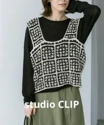 studio CLIP 크로셰 레이스 뷔스티에 스튜디오 클립
