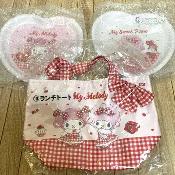 마이멜로디 제일복권 하트형 플레이트 & 런치 토트백 세트 3개 세트