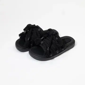 FOOT INDUSTRY 로프 슬리퍼 블랙 L