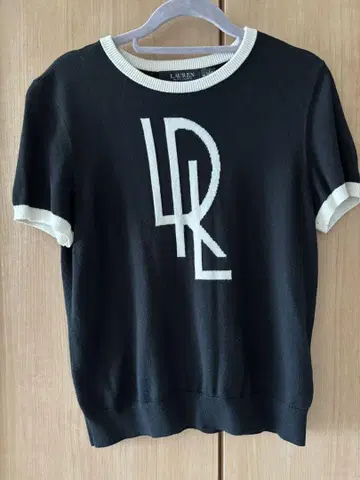 Ralph Lauren 블랙 니트 반팔 LRL 로고