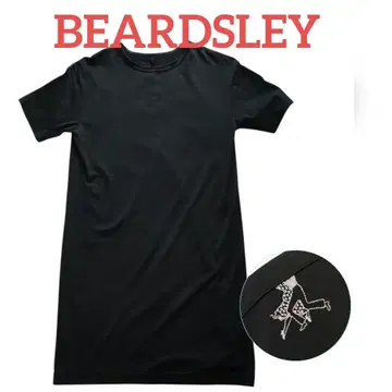 BEARDSLEY 비어즐리 원포인트 자수 티셔츠 원피스 블랙