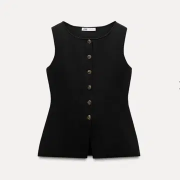 ZARA 니트 베스트 자라 새상품 블랙 슬리브리스 니트 탑