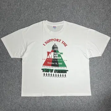 90s MILLION MAN MARCH Tee 2XL 빅 사이즈 화이트