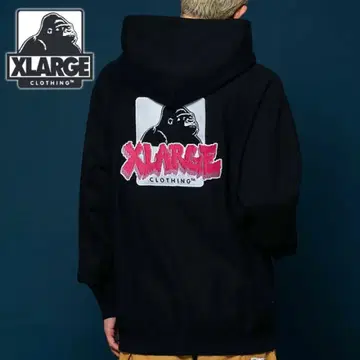 XLARGE 고릴라 자수 블랙 후드티 사이즈 L