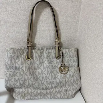 Michael Kors 로고 토트백 베이지