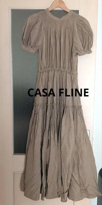 CASA FLINE 베이지 반팔 셔츠 원피스