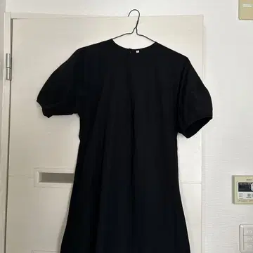 무인양품 여성 냉감 브로드 풀오버 반팔 원피스 블랙 검정 S
