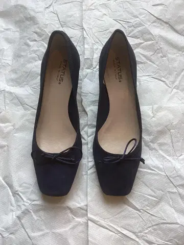 STATUS 발레 펌프스 이탈리아제 네이비 스웨이드 23.5cm