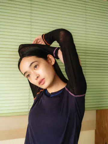 PAMM 팜 시스루 래글런 롱 T