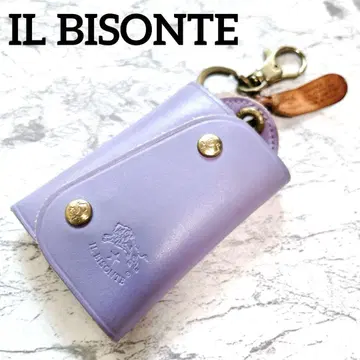 IL BISONTE 일비종떼 키케이스 퍼플 가죽 3단 폴더형 천연 가죽