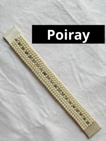 미사용 Poiray 펄 비즈 벨트 화이트