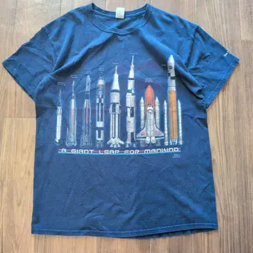 00년대 로켓 티셔츠 NASA 네이비 미국 GILDAN