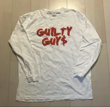 guiltyguys 롱 T 사이즈 XL 화이트 로고 빨간색