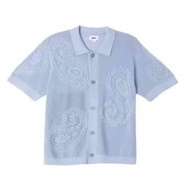 OBEY Tear Drop Open Knit Shirts - Blue
