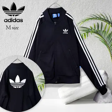 아디다스 트랙 자켓 저리 뒷면 로고 블랙 M