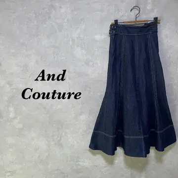 And Couture 롱 데님 스커트 플레어 38 네이비 4189