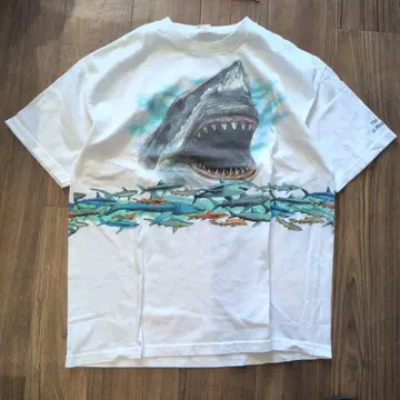 90년대 미국제 상어 아트 티셔츠 빈티지 애니멀