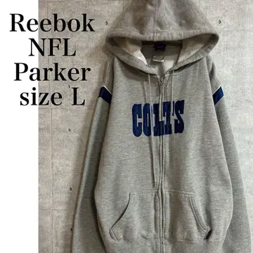 리복 NFL 인디애나폴리스 콜츠 풀 집업 후드티 그레이 L