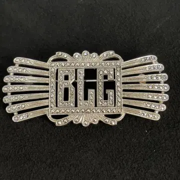 미국 빈티지 실버 브로치 마카사이트 장식 BLG 로고