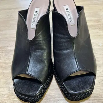 D.JANA 블랙 웨지솔 샌들 M