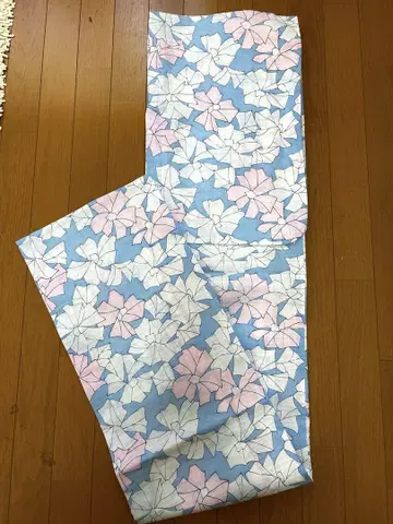 셔벗 컬러 유카타 유카타 단품 면 홍매화 손바느질 중고품 새상품급