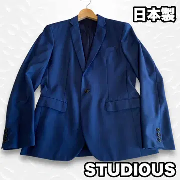 STUDIOUS 일본제 네이비 테일러드 자켓 짧은 기장 블레이저 M