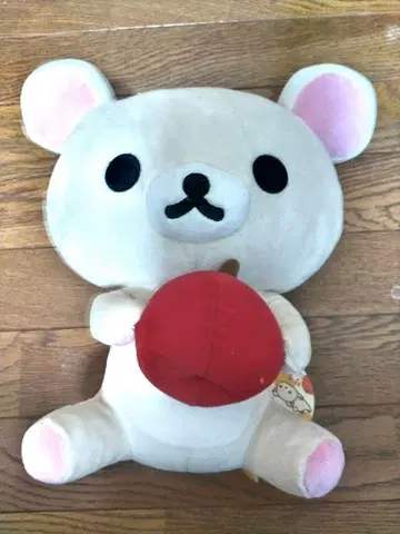코리락쿠마 리락쿠마 XL 봉제 인형 빨간 사과 곰 새상품