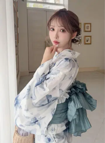 GRL 그레일 수채화 꽃무늬 유카타 세트 2way 세퍼레이트 유카타