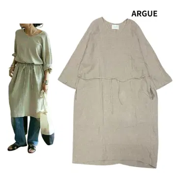 ARGUE 아귀 Linen Cotton Vneck Dress 드레스