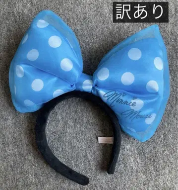 디즈니 머리띠 미니 빅 리본 도트 스카이블루 도트 미니