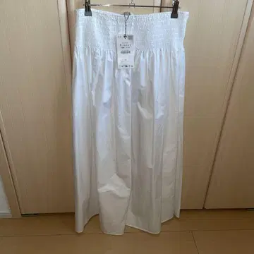 ZARA 화이트 포플린 미디 스커트