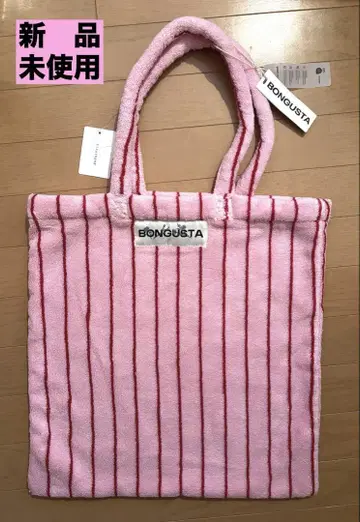 BONGUSTA 봉구스타 파일 원단 토트백 핑크 택 포함 미사용 새상품