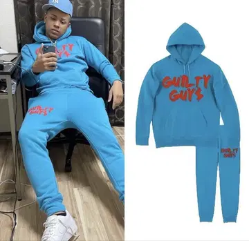 레어 Guilty Guys 터콰이즈 블루 셋업 사이즈 M EBJ