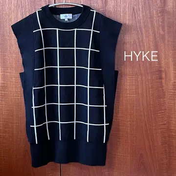 HYKE PLAID JACQUARD SLEEVELESS 니트 사이즈 1