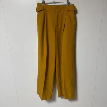 슬로브 이에나 머스타드 컬러 와이드 레그 팬츠