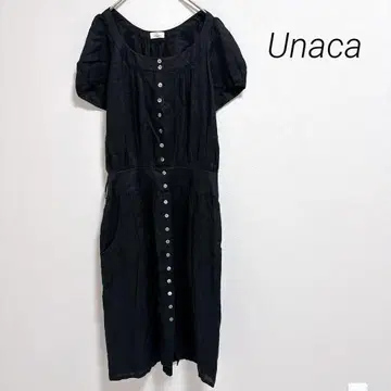 아나카 셔츠 원피스 무릎 기장 원피스 버튼 포켓 포함 심플 무지