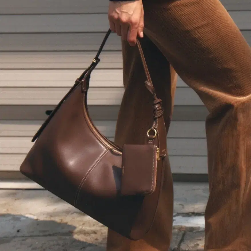 De Meriel Veneta Hobo Bag Medium Wood Brown New on Bunjang