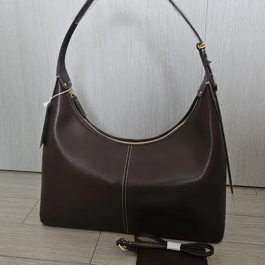 De Meriel Veneta Hobo Bag Medium Wood Brown New on Bunjang