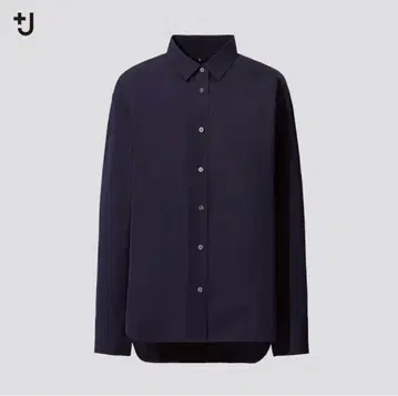 유니클로+J 수피마 코튼 오버 사이즈 셔츠 네이비 M