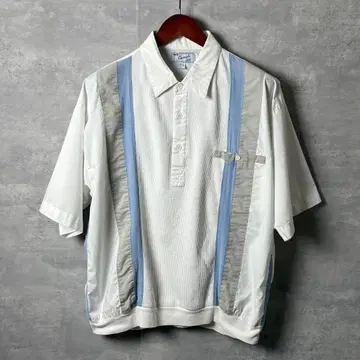 Casual Joe 90s 빈티지 투톤 절개 하프 버튼 셔츠 XL