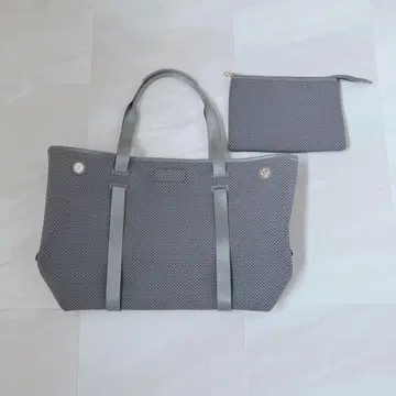 쿠미쿄쿠 메쉬 토트백 그레이 계열 대용량 마더백 A4 파우치 포함