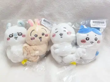 치이카와 봉제 인형 스크런치 전 4종 세트 치이카와 하치와레 토끼 모몽가