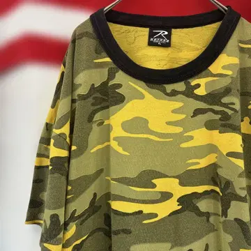 90s USA 구제 의류 R 카모플라주 티셔츠 XL