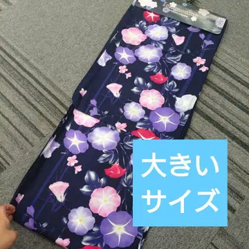 빅 사이즈 유카타 꽃무늬 네이비 컬러 4L 5L