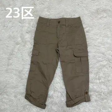 23구 23KU 린넨 블렌드 숏 팬츠 카고 팬츠