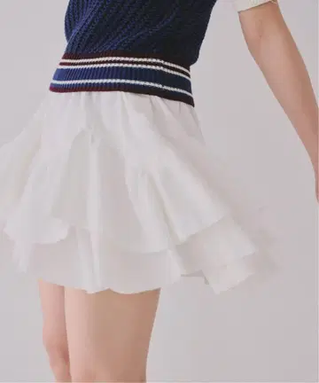 U by SPICK&SPAN 티어드 개더 미니 스커트