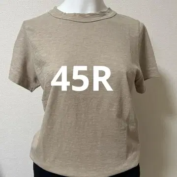 45R 베이지 크루넥 티셔츠 사이즈 2