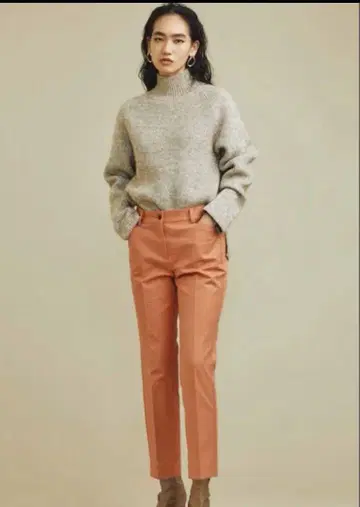 플라스테 코튼 블렌드 스틱 팬츠