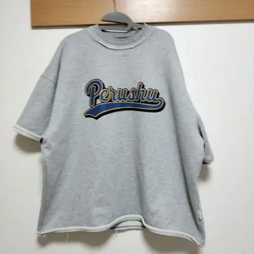 Perushu 그레이 스웨트 셔츠 오버 사이즈