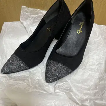 블랙 글리터 하이힐 펌프스 235